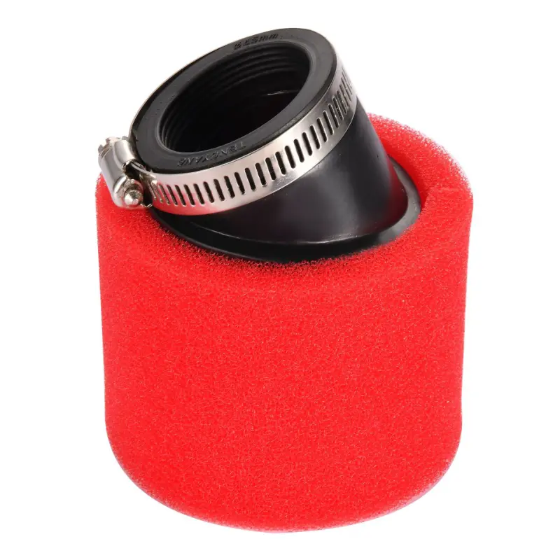 45 mm abgewinkelter Schaumstoff-Luftfilter, rot, für Motorrad, ATV, Dirt Bike